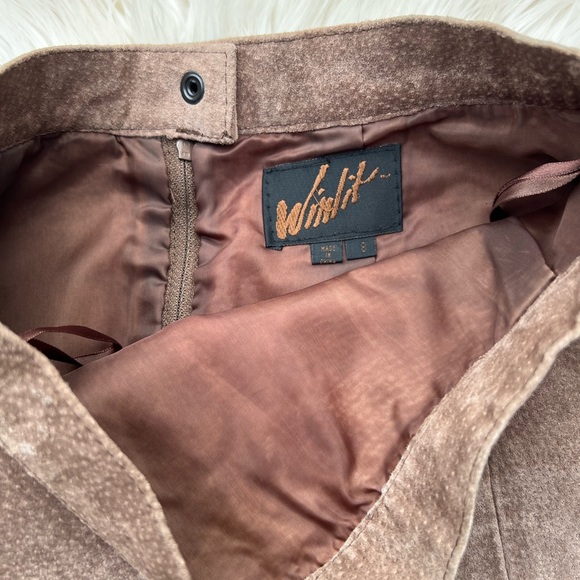 Tan Genuine Suede Leather Pencil Skirt VTG Pristine - Picture 6 of 14